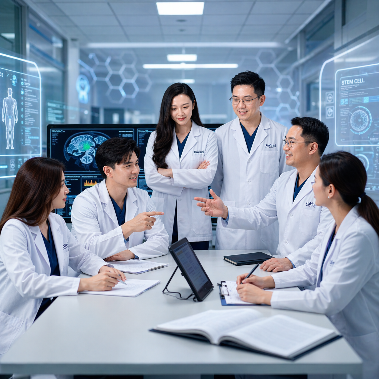 Doctor reviewing wellness diagnostics and assessment results