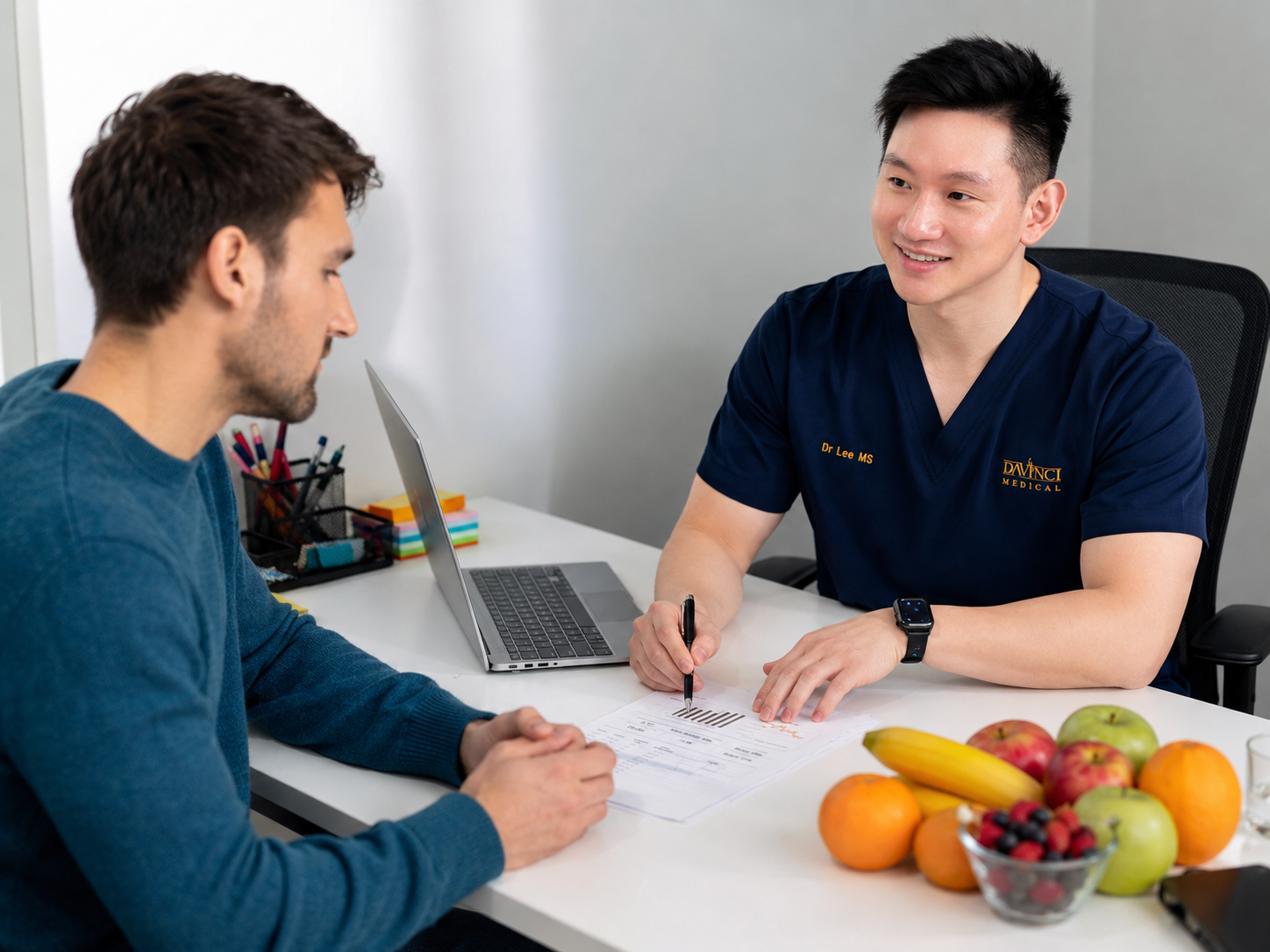 Doctor consultation about nutritional support at Da Vinci Healife
