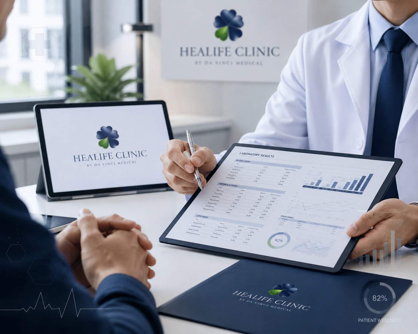 Doctor reviewing hormonal and nutritional markers with a patient