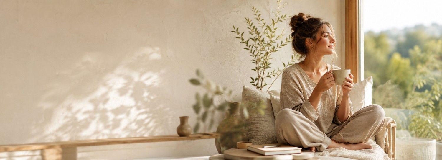 Calm lifestyle scene representing restored energy and internal balance