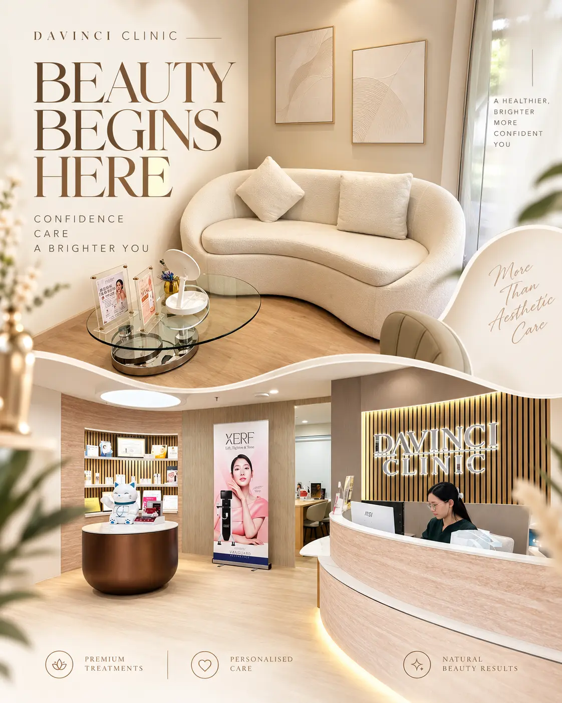 The reception area at Da Vinci Women & Wellness