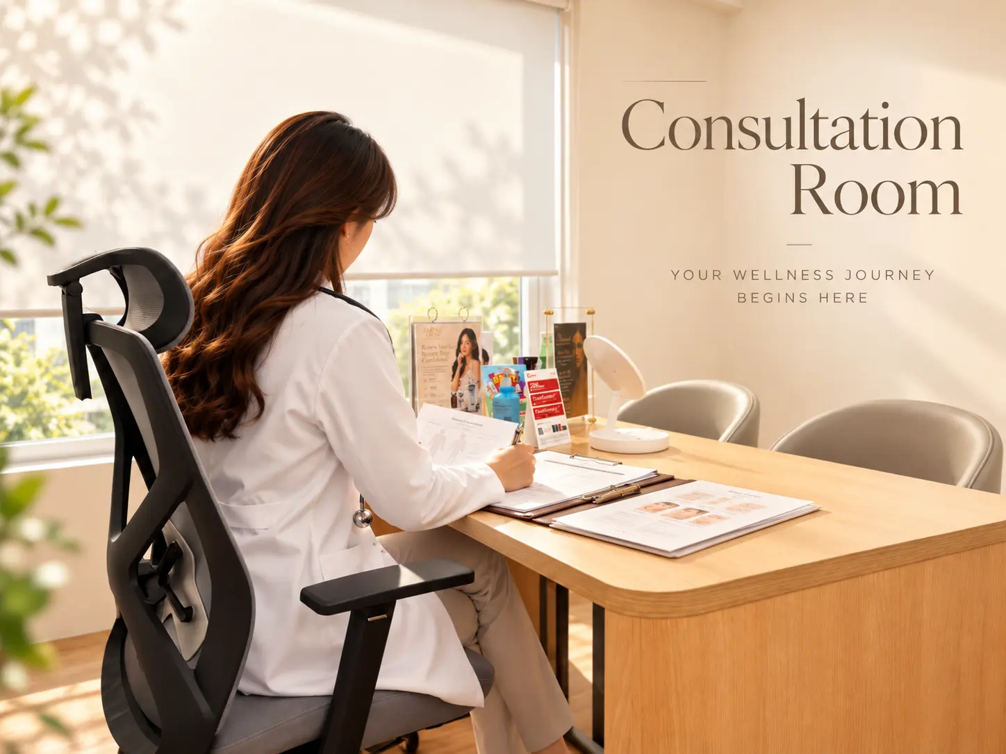A consultation room at Da Vinci Women & Wellness