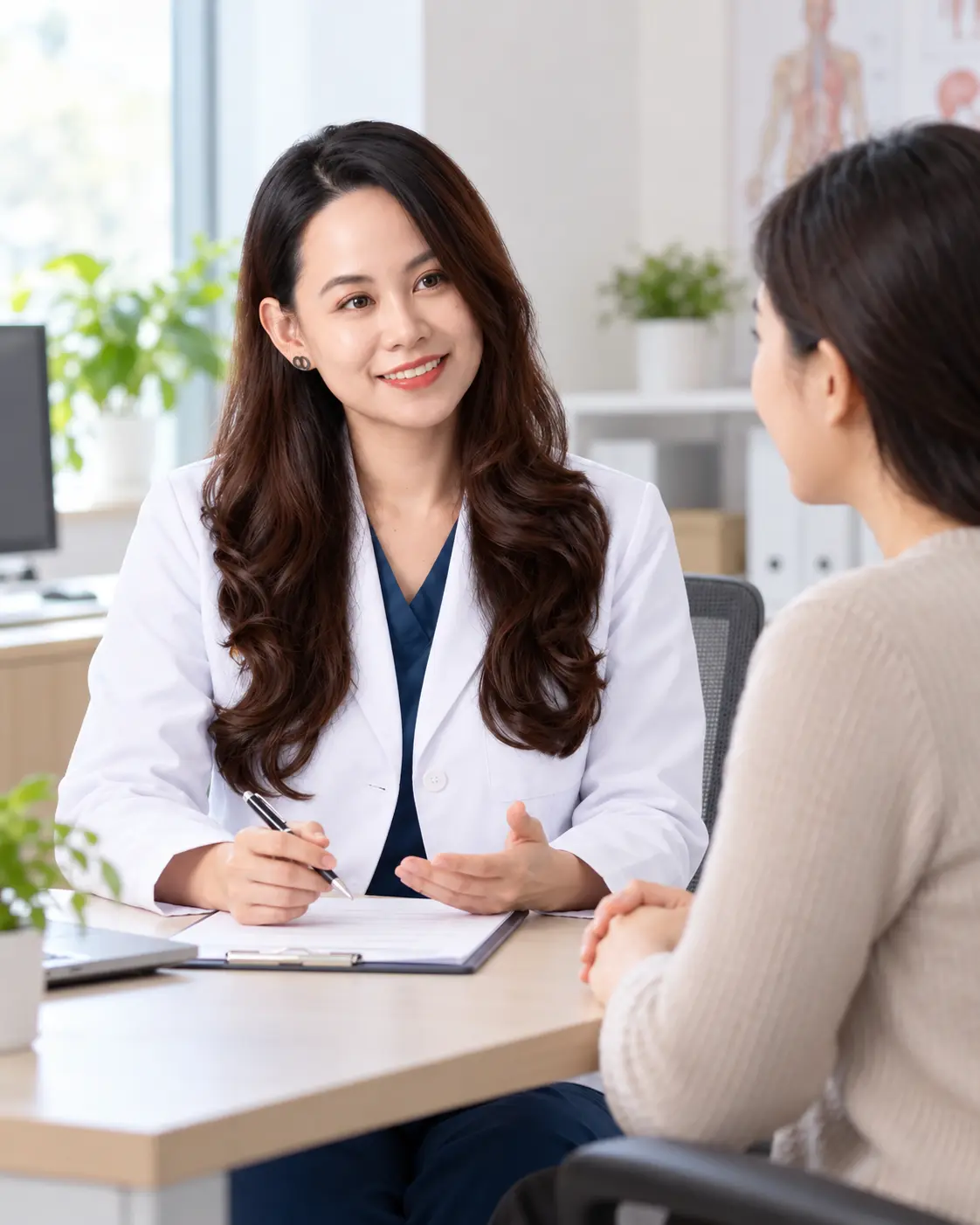 A doctor and a patient in a calm, private consultation